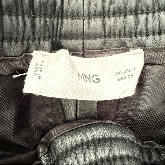 MANGO Leather-Effect Elastic Waist Trousers Pants Size S - Picture 5 of 13